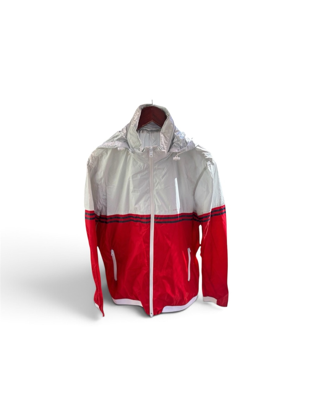 Armani Exchange White and Red Sport Shell Jacket
